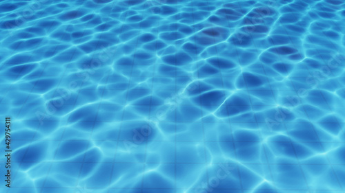 Pool texture  perspective view.A 3D illustration background  ideal for summer activity posters.