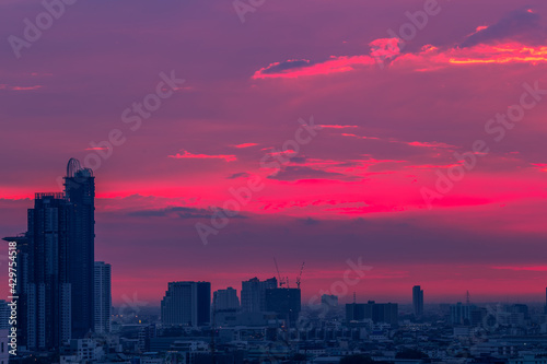 abstract background view of the colorful twilight sky.In the evening  the colorful changes  pink  orange  yellow  purple  sky  merge into the beauty of nature