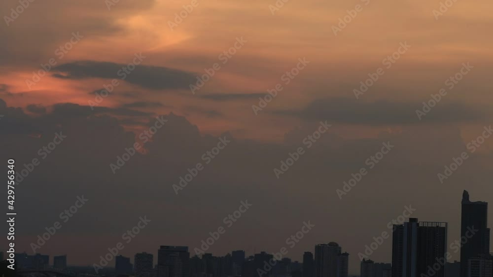 Blurred background of high angle motion video, overlooking the capital city landscape and the evening twilight Blurred background of high angle motion video, overlooking the capital city landscape and the evening twilight