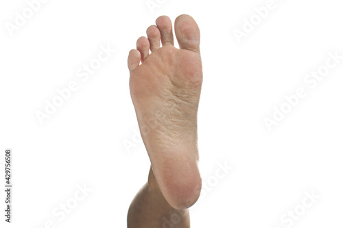 Human Soles of the feet isolated on White Background. © marchsirawit