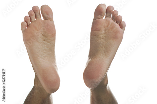 Human Soles of the feet isolated on White Background. © marchsirawit