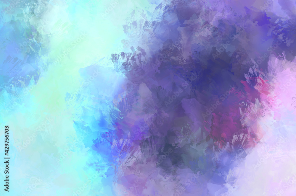 Obraz premium Painted composition with vibrant brush strokes. Textured colorful painting. Paint brushed wallpaper.