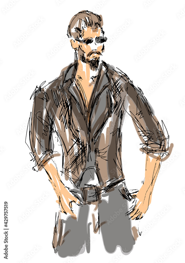 Abstract man hand drawn sketch eps10 vector illustration isolated on white background. No reference Abstract man hand drawn sketch eps10 vector illustration isolated on white background. No reference