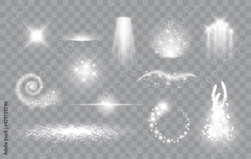 Obraz na plátně Set of magic light effects