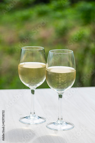 爽やかなワイン、白ワイン、ワイングラスのイメージ
