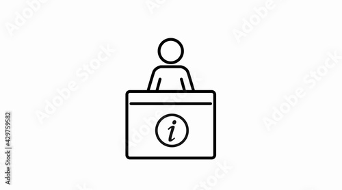 Reception of Information Point Icon. Vector isolated illustration