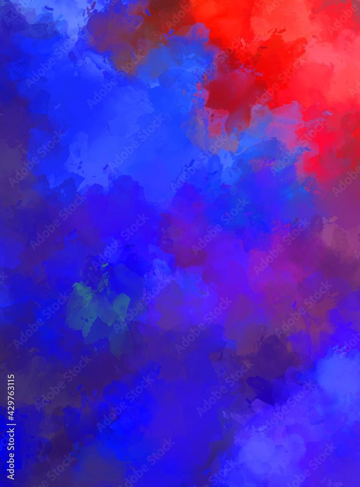 Artistic abstract background. Texture painted wallpaper. Creative illustration with strokes of paint. Brush pattern painting.