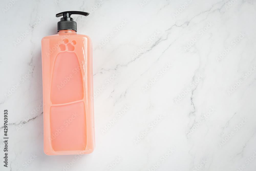 cosmetic bottle strawberry shampoo on white backgroud cosmetic bottle strawberry shampoo on white backgroud