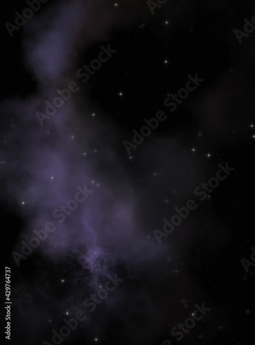 Star field in galaxy space with colorful nebula. Sci fi background of deep space. Ethereal wallpaper.