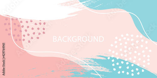 Minimal pastel vector background. Abstract organic shapes banner template. Fashion modern poster design. Vector illustration.