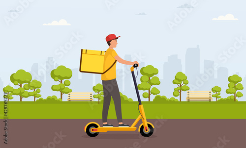 Online food delivery service concept.