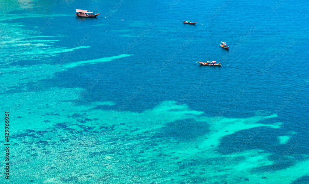 Beautiful tropical turquoise sea in Koh Tao Thailand Gulf of Thailand Beautiful tropical turquoise sea in Koh Tao Thailand Gulf of Thailand