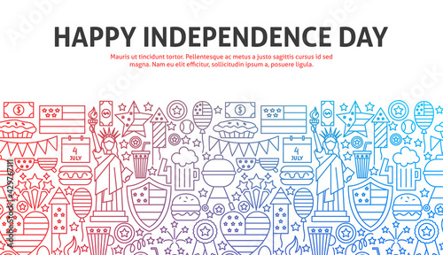 Happy Independence Day Outline Concept © anna_leni