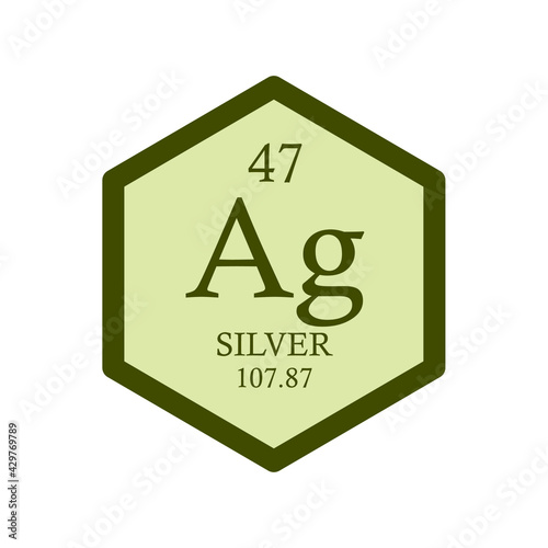 Free Download Ag Silver Transition metal Chemical Element Periodic Table. Hexagon vector illustration, simple clean style Icon with molar mass and atomic number for Lab, science or chemistry education. - GFXLoad