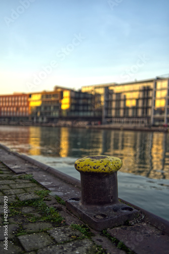 MUNSTER, GERMANY - Kreativkai - the Inner harbor of Munster. North Rhine-Westphalia, Germany