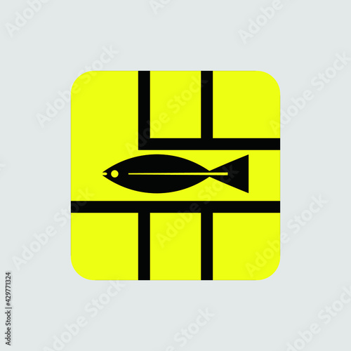 Fish simcard icon logo design element