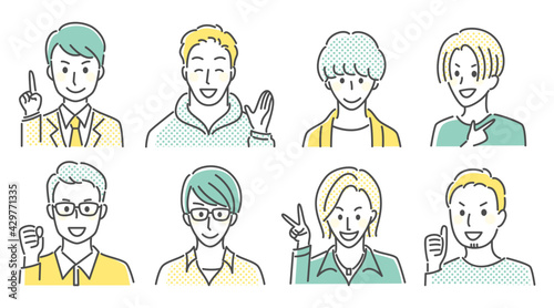 simple line illustration of men