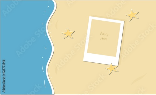 Polaroid Sea Beach Wallpaper Background