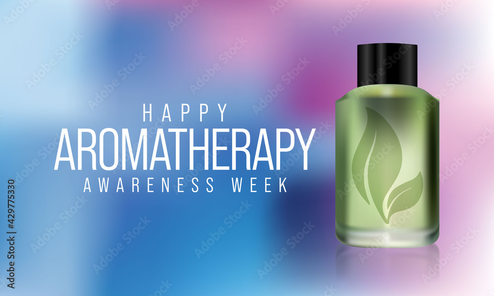 Aromatherapy awareness week is observed every year in June, it is a pseudoscience based on the usage of aromatic materials, including essential oils, and other aroma compounds. Vector illustration. Aromatherapy awareness week is observed every year in June, it is a pseudoscience based on the usage of aromatic materials, including essential oils, and other aroma compounds. Vector illustration.