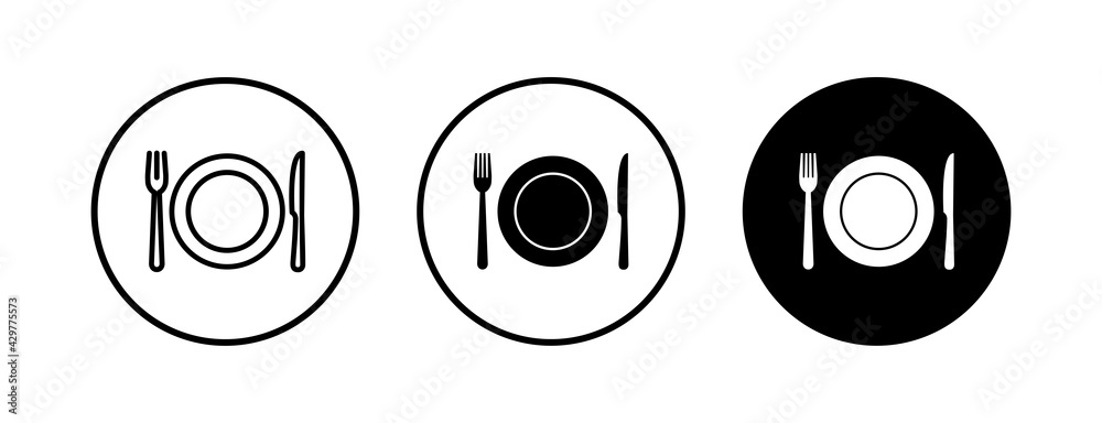 Restaurant icons set.Fork, Spoon, and Knife icon. food icon. Eat