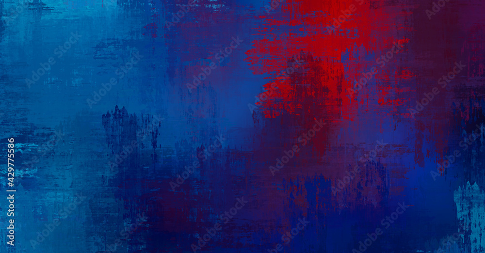 Fototapeta premium Background with crossed wild brush strokes. Colorful and vibrant illustration. Painted art. Creative abstract painting.