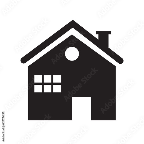icon vector house or home flat design for app ads web banner button isolated white background.