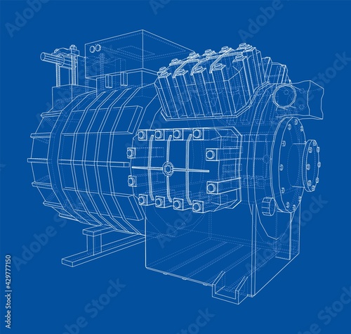 Air conditioning compressor. Vector