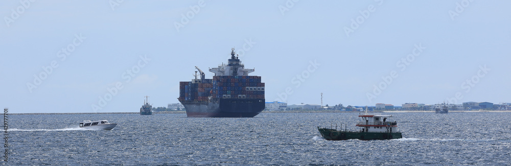 seaport with ships in Male, Maldives seaport with ships in Male, Maldives