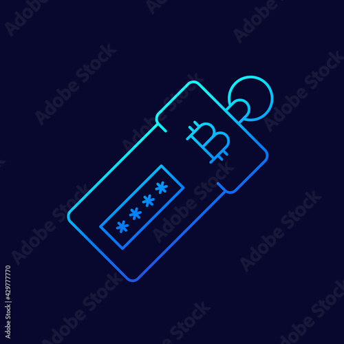 crypto wallet for bitcoin line vector icon