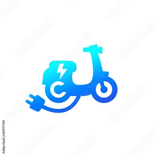 electric scooter icon on white, clean transport vector