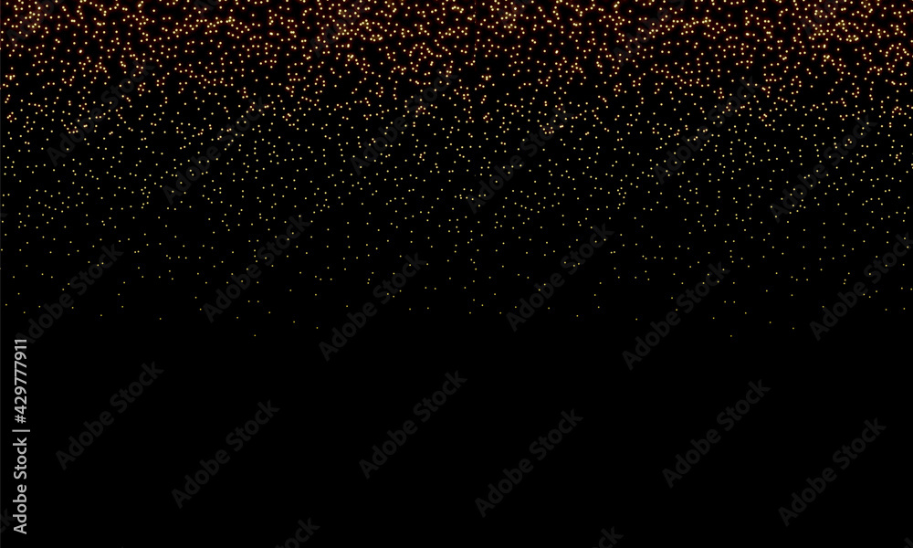 Vector texture background with golden stars falling down