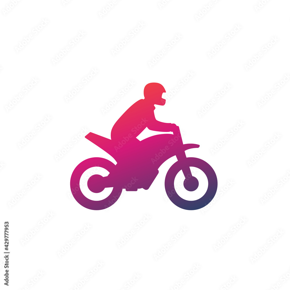 motocross icon, rider on a motorcycle vector