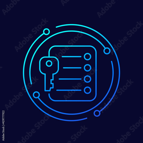 key takeaway line vector icon