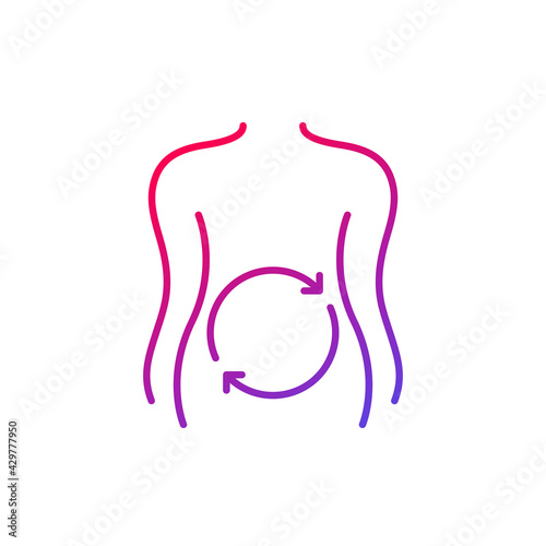 Metabolism line icon on white, vector