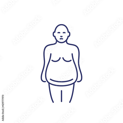 obesity line icon on white