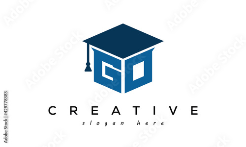 Letter GO Creative Education and Learning logo and icon design