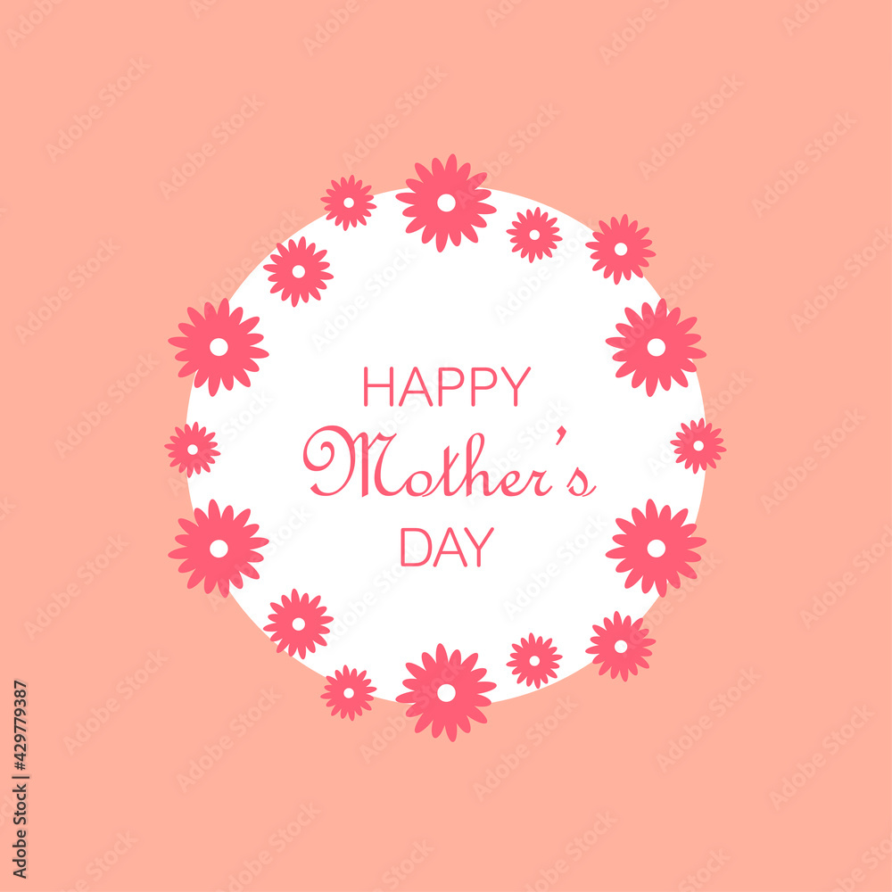 Happy Mother's Day. Banner with flowers