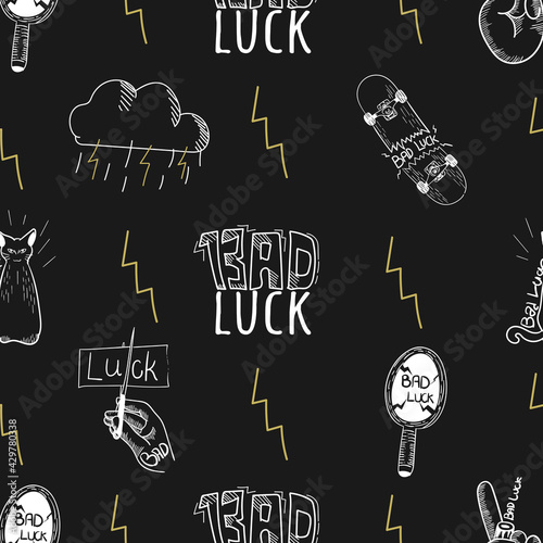 Hand drawn bad luck pattern