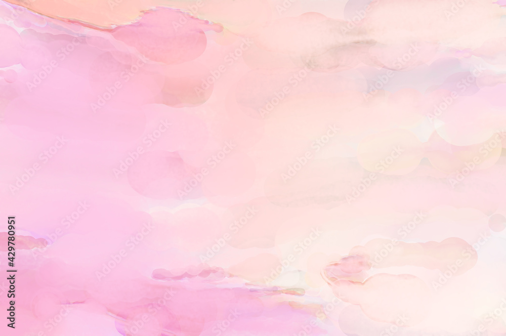 Fototapeta premium Modern brush strokes painting. Watercolor abstract painting with pastel colors. Soft color painted illustration of calming composition for poster, wall art, banner, card, book cover or packaging.