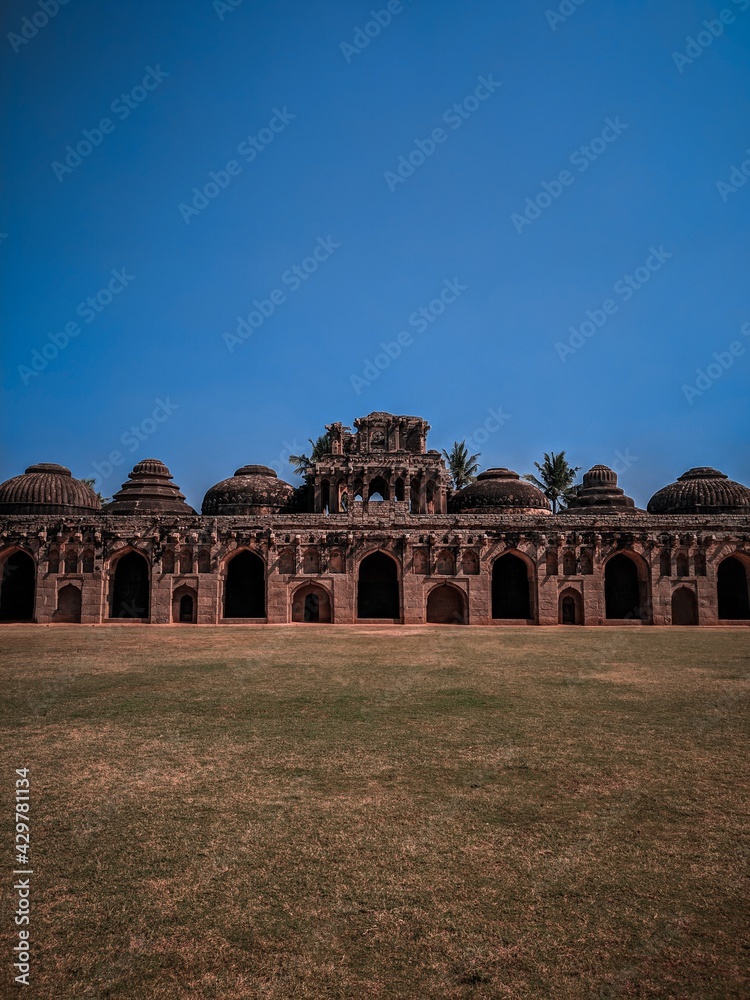 Monuments of Hampi with vibrance