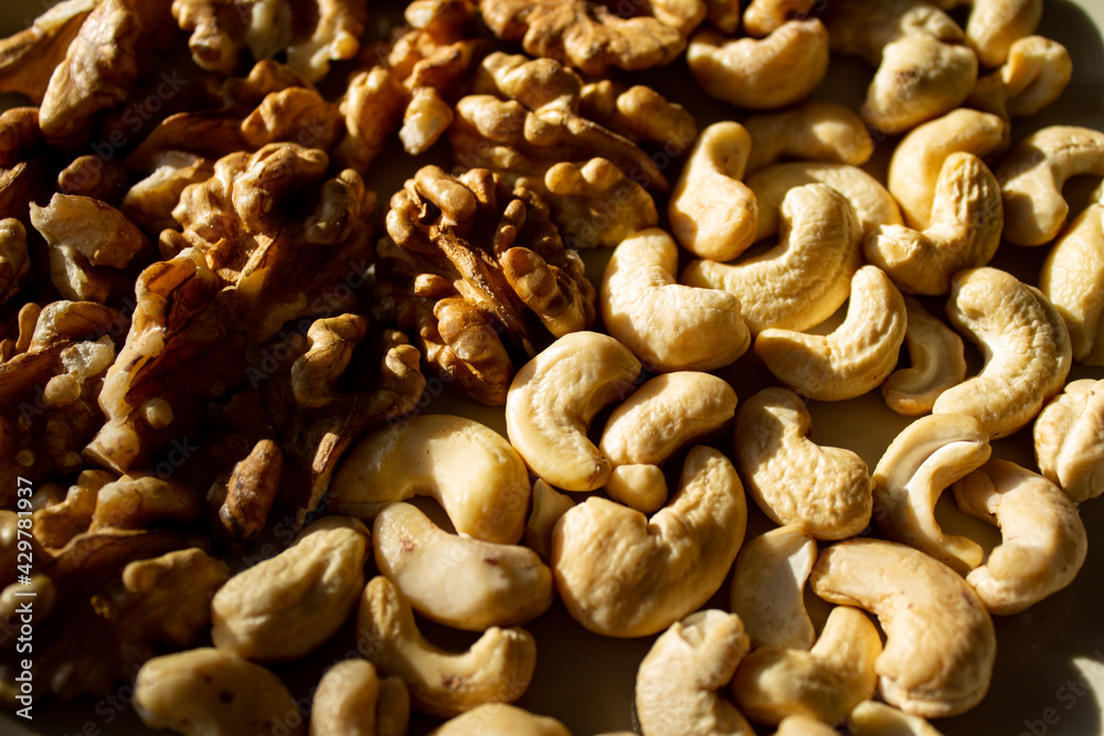 a plate filled with different types of nuts