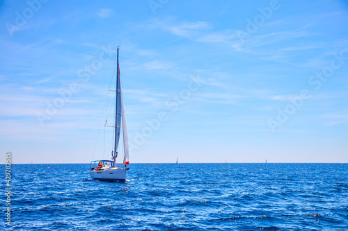 Sailing boat in the sea