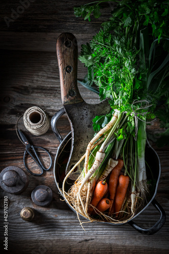 Preparation for roasted veg...