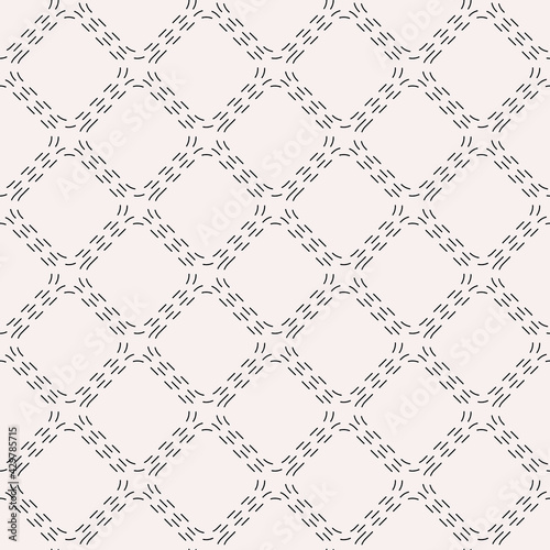 Dotted rhombuses ornament. Vector and seamless pattern.