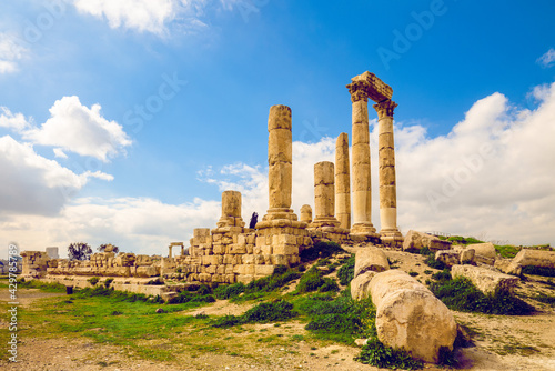 Temple of Hercules located on Amman Citadel in Amman, Jordan