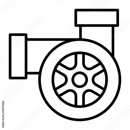 Turbinedriven forced induction device Concept Vector Color Icon Design, Motor Vehicle Service and automobile repair shop Symbol, Lorry Turbocharger spare parts Sign, auto mechanic stock illustration