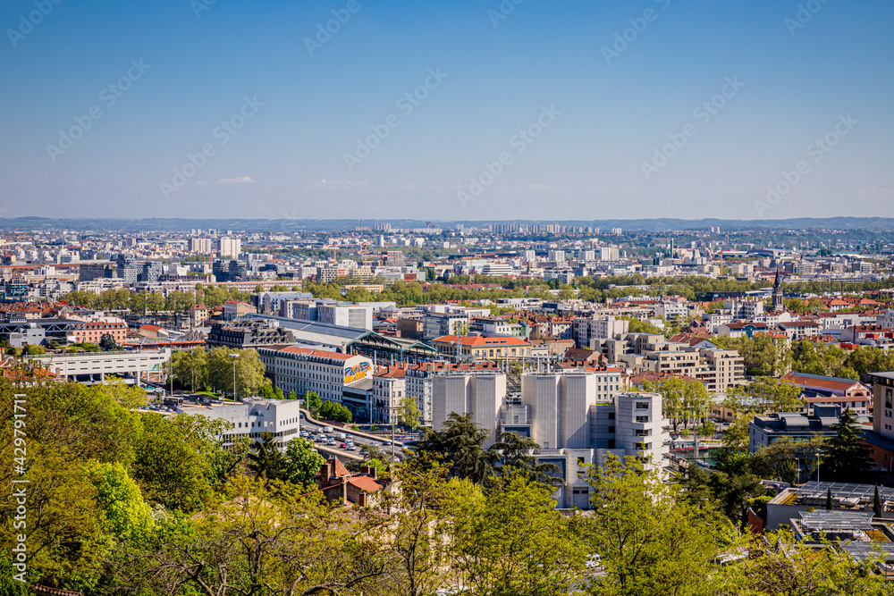 Obraz premium Vue de Lyon depuis Saint Just