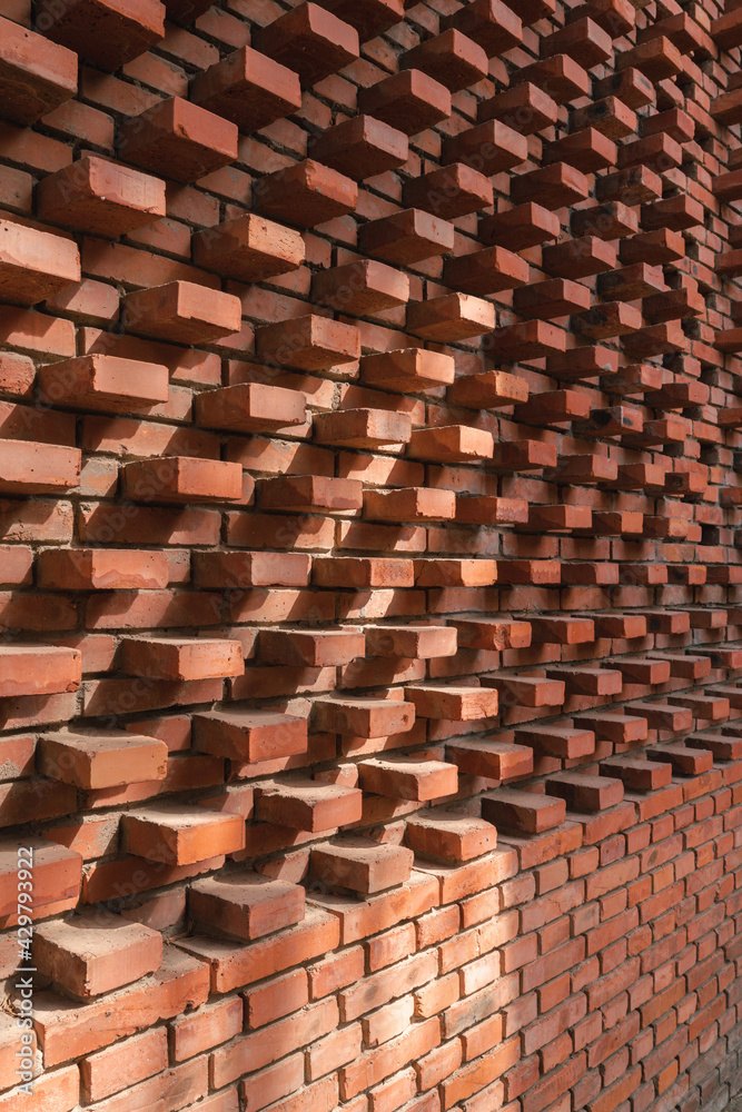 Traditional red brick wall background