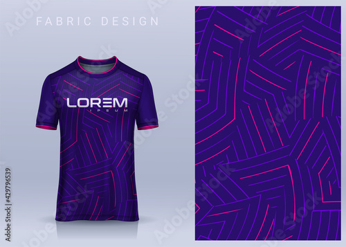 Fabric textile geometric design for Sport t-shirt, Soccer jersey mockup for football club. uniform front view.