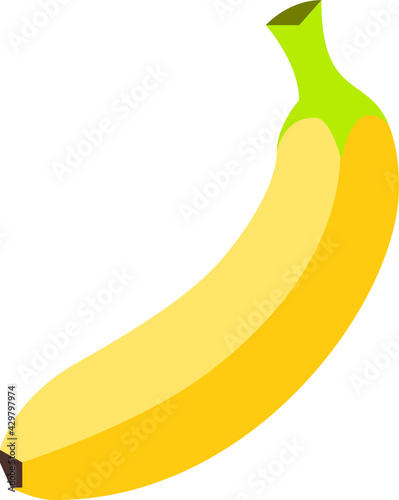 illustration of banana, simple flat vector